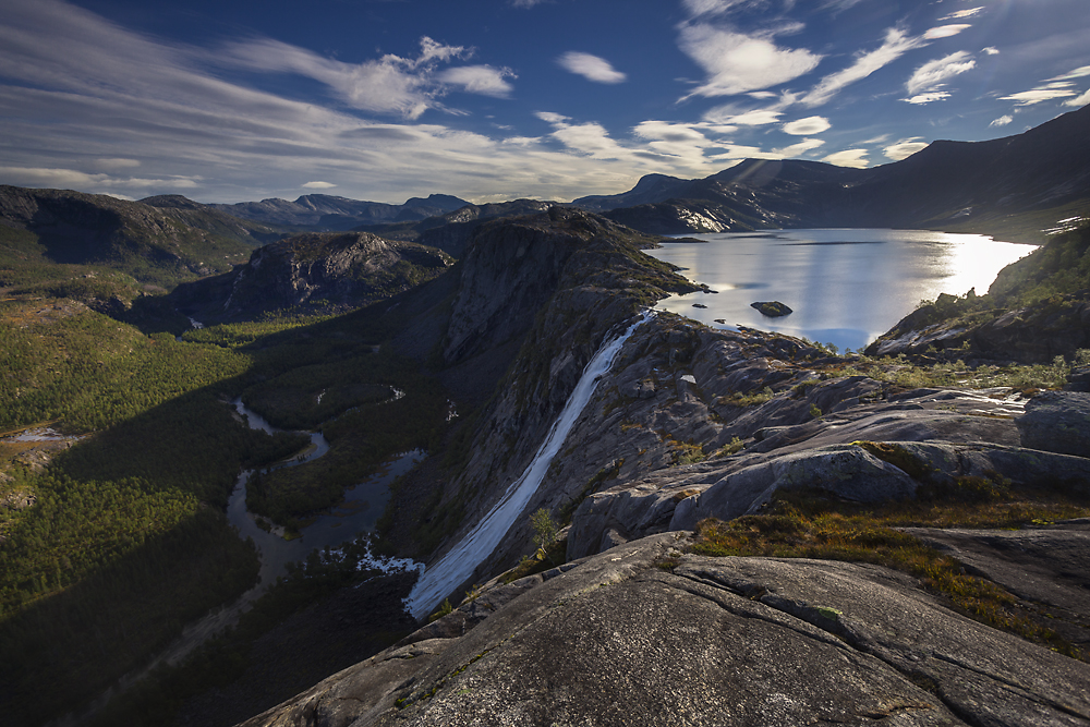 Norwegia Rago wodospad krajobraz 